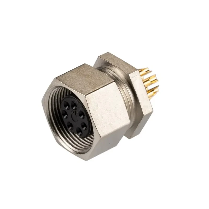 binder Circular Connector 7 Contacts Panel Mount Socket Female M9 125V 1A Brass IP40 711 Series 09-0478-00-07