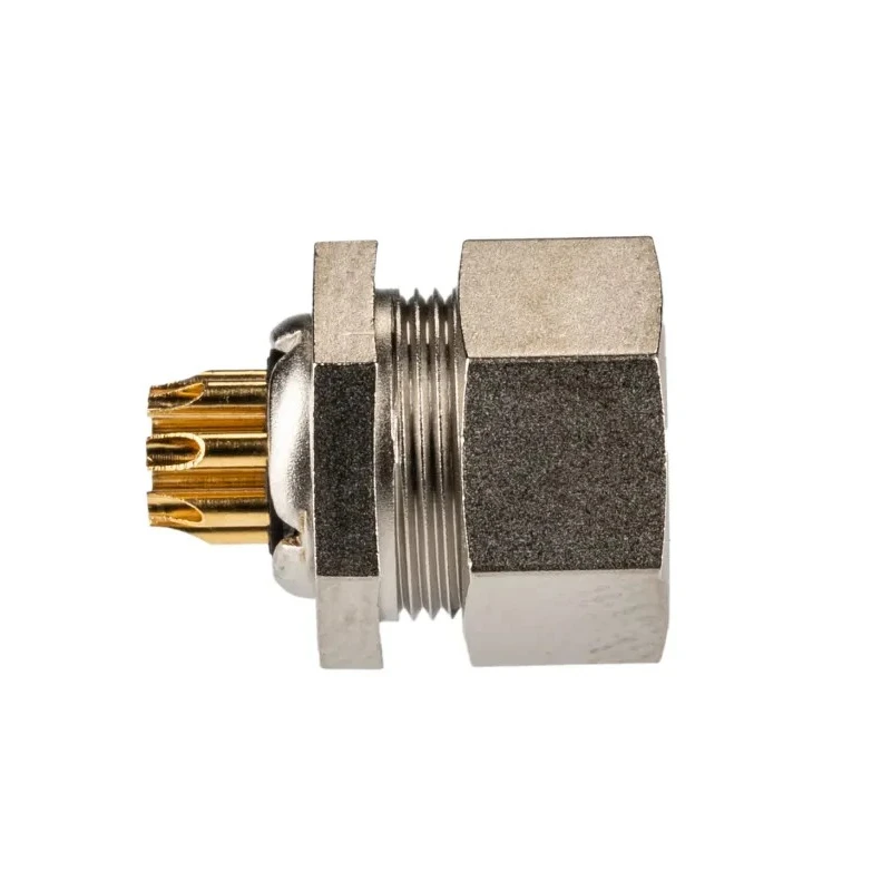 binder Circular Connector 7 Contacts Panel Mount Socket Female M9 125V 1A Brass IP40 711 Series 09-0478-00-07