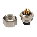 binder Circular Connector 7 Contacts Panel Mount Socket Female M9 125V 1A Brass IP40 711 Series 09-0478-00-07