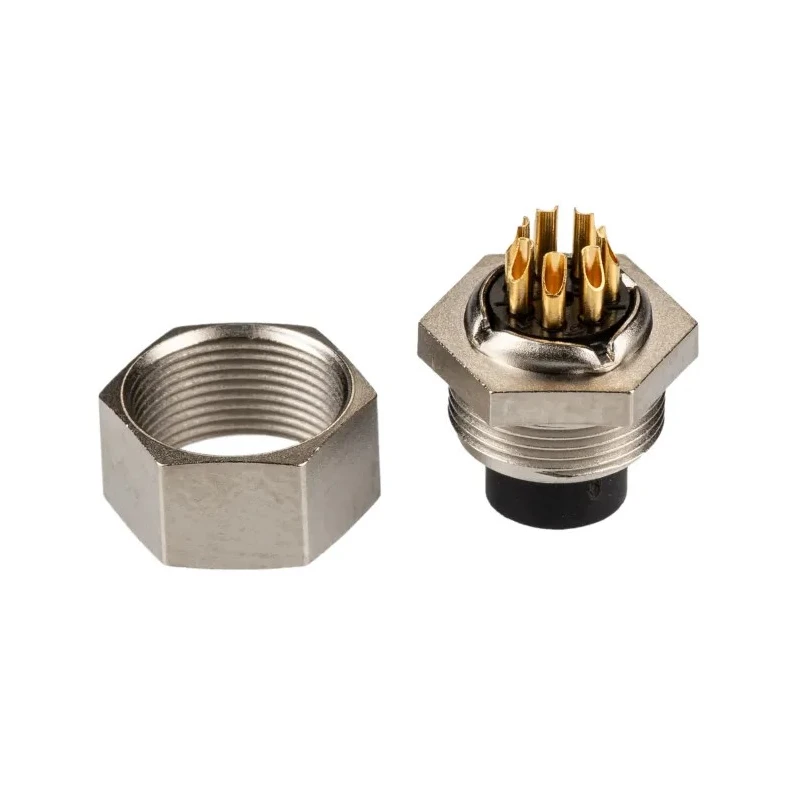 binder Circular Connector 7 Contacts Panel Mount Socket Female M9 125V 1A Brass IP40 711 Series 09-0478-00-07