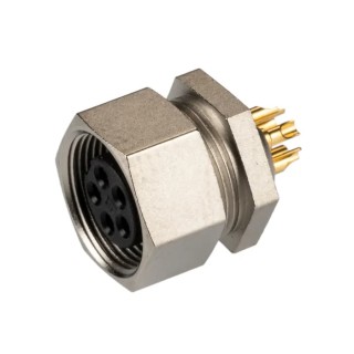 binder Circular Connector, 5 Contacts, Panel Mount Socket, Female, M9 Connector, 125V, 3A, Brass Housing 09-0098-00-05