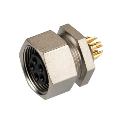 binder Circular Connector, 5 Contacts, Panel Mount Socket, Female, M9 Connector, 125V, 3A, Brass Housing 09-0098-00-05
