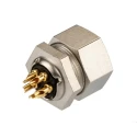 binder Circular Connector, 5 Contacts, Panel Mount Socket, Female, M9 Connector, 125V, 3A, Brass Housing 09-0098-00-05