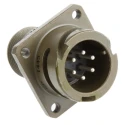 Amphenol Limited MIL Spec Brass Straight 6 Way Wall Mount Circular Connector 200V AC 13A Bayonet Mount 97B-3100A-14S-6P