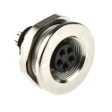 binder Circular Connector, 5 Contacts, Panel Mount, M9 Connector, Socket, Female, IP67, 3A Current, 125V 09-0416-00-05