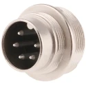 binder Circular Connector 5 Contacts Panel Mount M16 Plug Male IP40 680 Series 09-0315-00-05