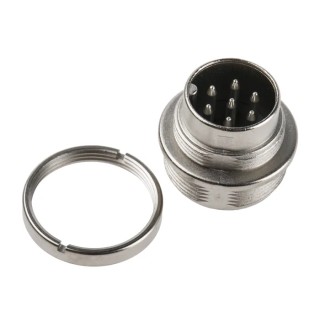 binder Circular Connector 7 Contacts Panel Mount M16 Plug Male IP40 125V 5A 680 Series 09-0327-00-07