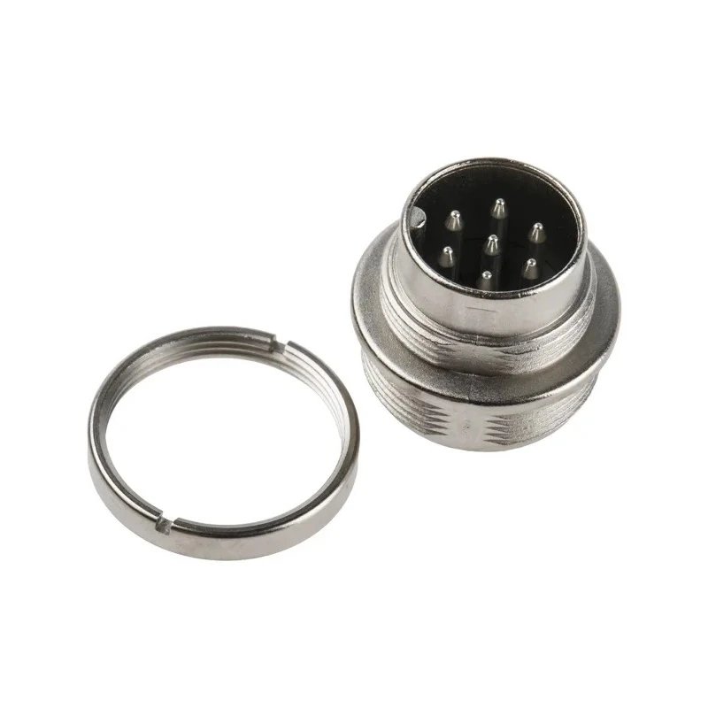 binder Circular Connector 7 Contacts Panel Mount M16 Plug Male IP40 125V 5A 680 Series 09-0327-00-07