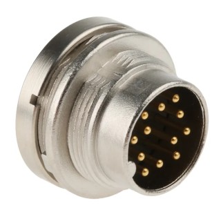 binder Circular Connector, 12 Contacts, Panel Mount, M16 Connector, Socket, Male, IP40, 680 Series 09-0331-00-12