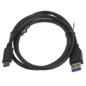 RS PRO USB Cable Male USB Type A to Male USB 3.1 Type C Connector Black 1 m 116-9372