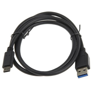RS PRO USB Cable Male USB Type A to Male USB 3.1 Type C Connector Black 1 m 116-9372