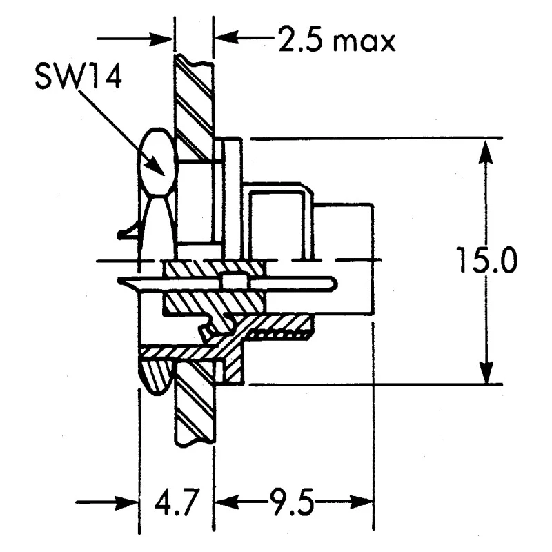 binder Circular Connector 5 Contacts Panel Mount M9 Socket Male IP67 712 Series 09-0415-00-05
