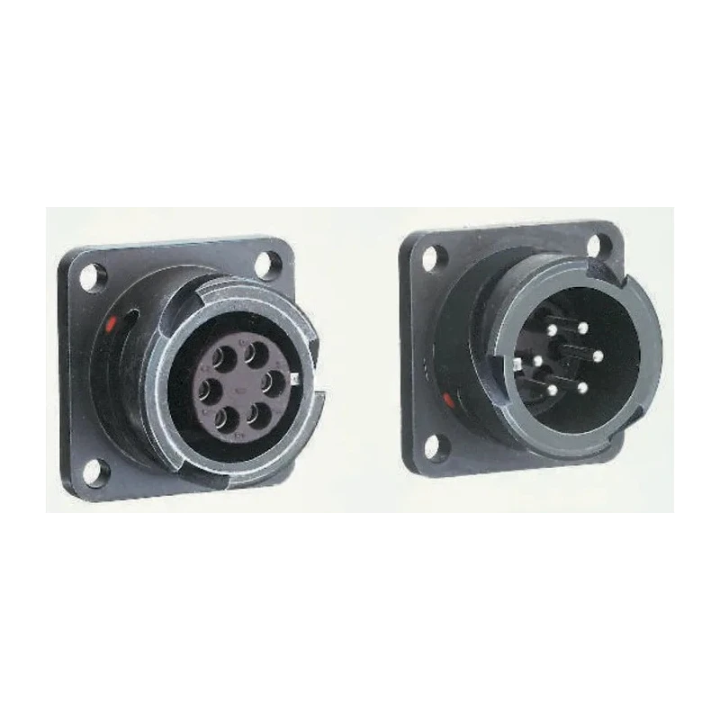 Amphenol Limited Brass Straight 19 Way Wall Mount MIL Spec Circular Connector Female Olive 2000V 13A 97B-3100A-20-A48P
