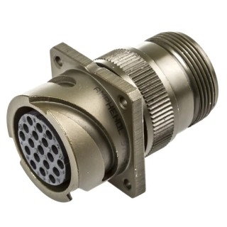 Amphenol Limited MIL Spec Circular Connector 19 Way Female Contacts Brass Silver Plated 2000V 13A Wall 97B-3100A-20-A48S