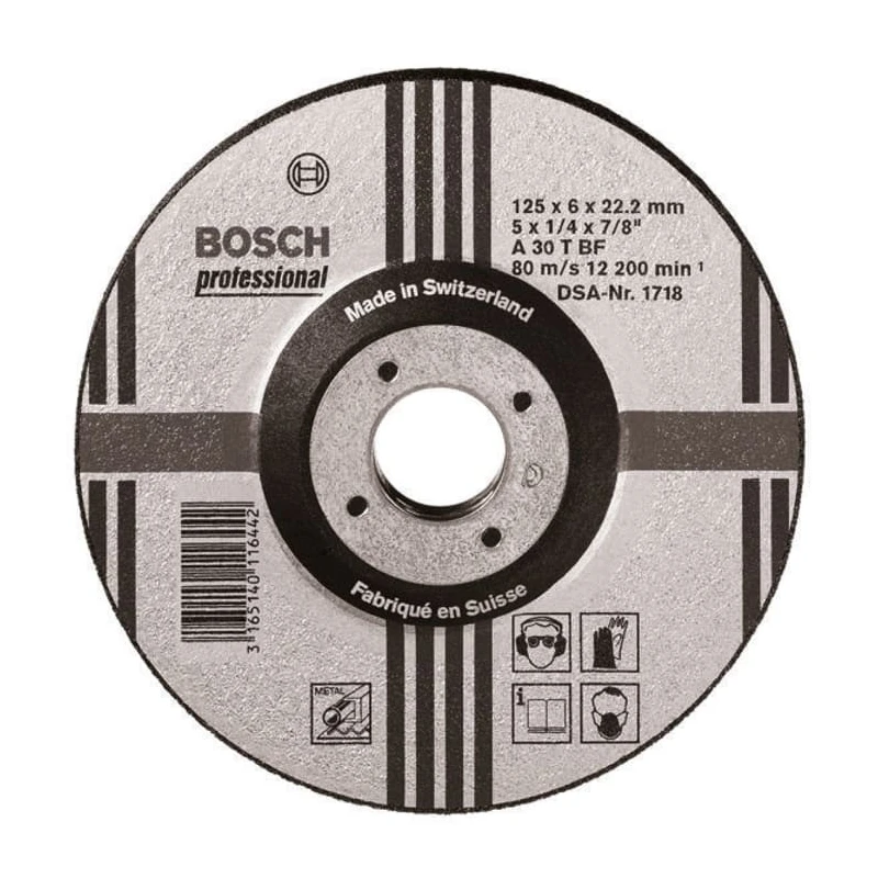 Bosch Aluminium Oxide Abrasive Cutting Wheel 115mm Diameter P30 Grit Medium Grade Expert for Metal 2608600218