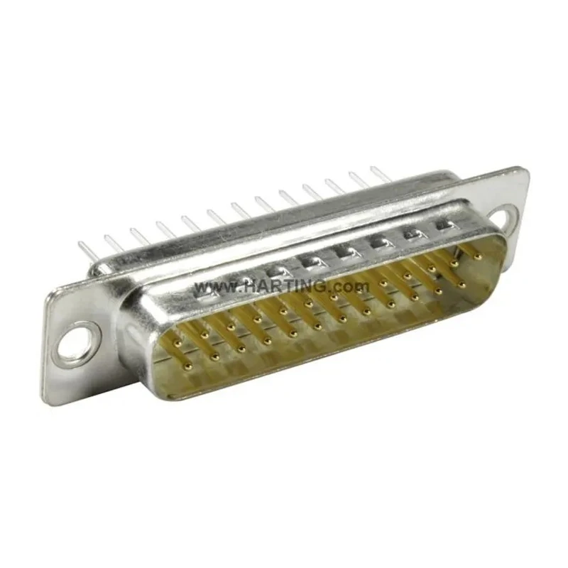 HARTING D-Sub 37 Way Straight Through Hole Metal Housing Male Connector 2.76 mm Pitch 1kV 7.5A 09670375654