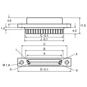 binder 15 Way Right Angle Micro-D Subminiature Connector Male 500V 3A Solder Termination 12-0386-000-03