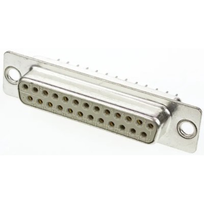 HARTING D-Sub Standard 25 Way Straight 2.76 mm Pitch Through Hole D-Sub Connector Female Metal Housing 09670254754