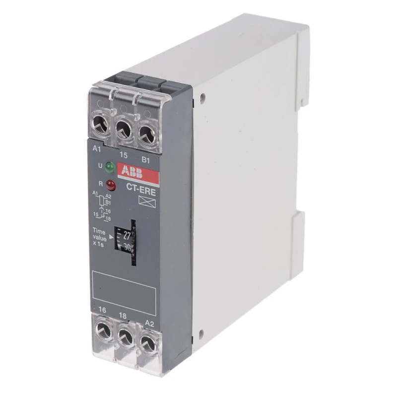 ABB 1SVR Series DIN Rail Timer Relay 1-Contact, 24 V dc 240V ac, 0.3 to 30 s, 1-Function, SPDT Switch 1SVR550107R4100
