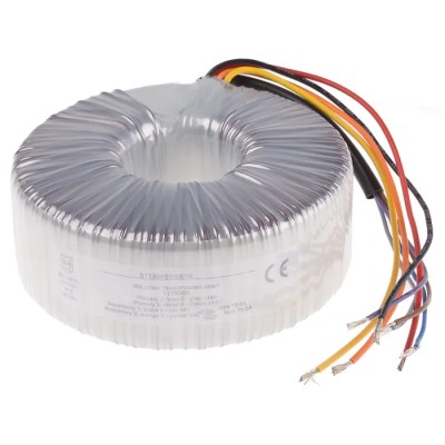 RS PRO Toroidal Transformer Dual Primary 2 x 115 V AC 2 x 24 V AC 2 Outputs 400 VA IEC 61558-2-6 117-6069