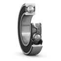 SKF Single Row Deep Groove Ball Bearing 20 mm ID, 47 mm OD, Race Width 14 mm, Sealed, Steel Balls, Sheet Metal Cage 6204-2RSH