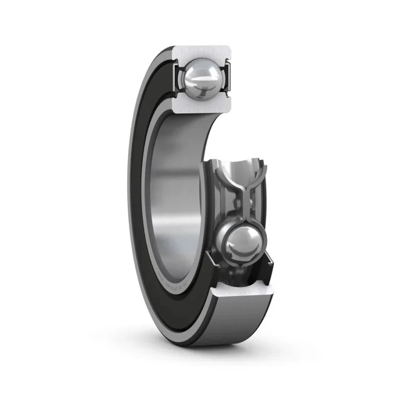 SKF Single Row Deep Groove Ball Bearing 20 mm ID, 47 mm OD, Race Width 14 mm, Sealed, Steel Balls, Sheet Metal Cage 6204-2RSH