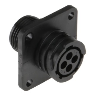 TE Connectivity Circular Connector 4 Contacts Panel Mount Socket Female CPC Series 206430-1