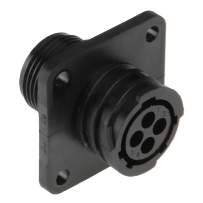 TE Connectivity Circular Connector 4 Contacts Panel Mount Socket Female CPC Series 206430-1