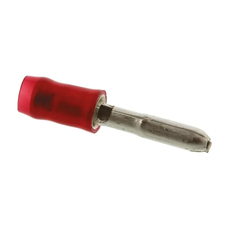 TE Connectivity PIDG Insulated Red Crimp Bullet Connector 20 AWG to 15 AWG, 3 mm Bullet Diameter Male 141462-1
