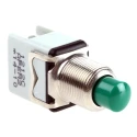 APEM 1200 Series Push Button Switch, Momentary, Panel Mount, 12.2 mm Cutout, SPST, 24 V dc 250 V ac 1212C GREEN