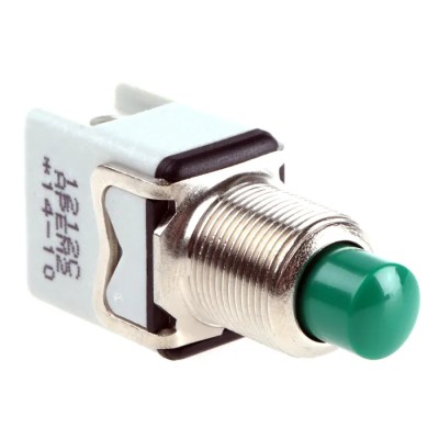 APEM 1200 Series Push Button Switch, Momentary, Panel Mount, 12.2 mm Cutout, SPST, 24 V dc 250 V ac 1212C GREEN