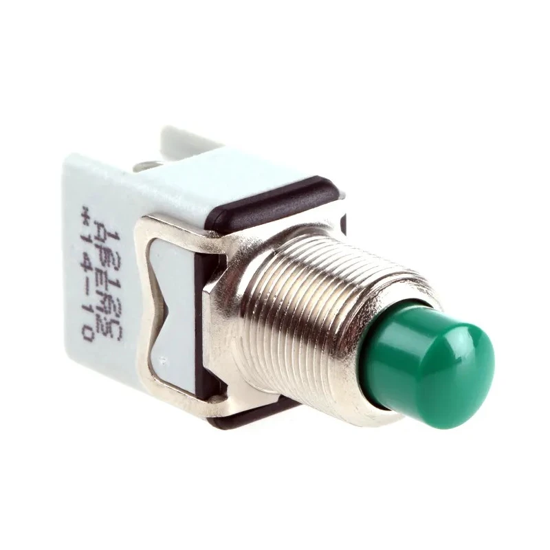 APEM 1200 Series Push Button Switch, Momentary, Panel Mount, 12.2 mm Cutout, SPST, 24 V dc 250 V ac 1212C GREEN