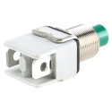 APEM 1200 Series Push Button Switch, Momentary, Panel Mount, 12.2 mm Cutout, SPST, 24 V dc 250 V ac 1212C GREEN