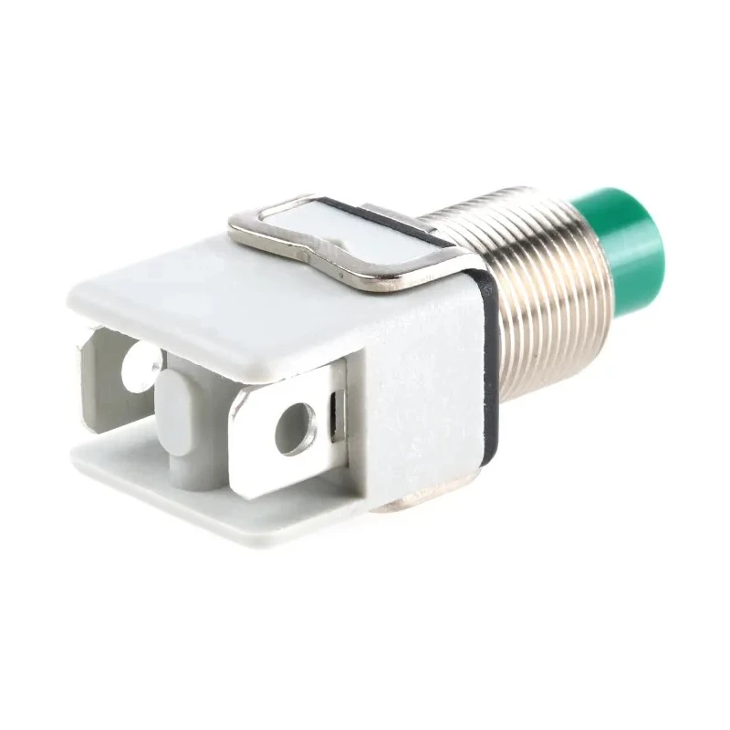 APEM 1200 Series Push Button Switch, Momentary, Panel Mount, 12.2 mm Cutout, SPST, 24 V dc 250 V ac 1212C GREEN