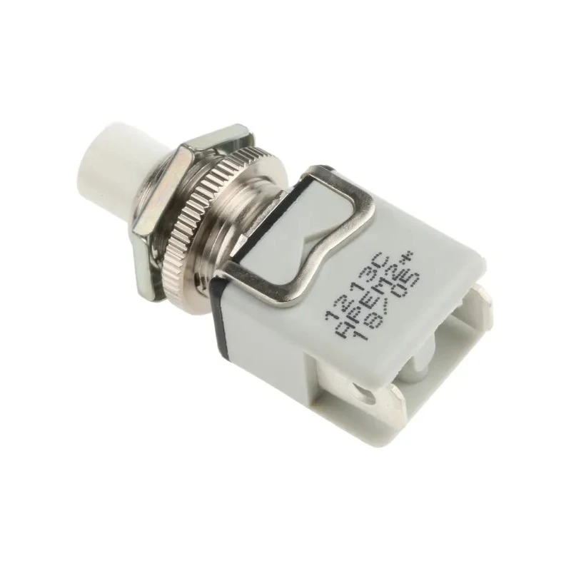 APEM 1200 Series White Momentary Panel Push Button Switch, 12.2 mm Cutout, SPST, 24 V dc 250 V ac 1213C WHITE