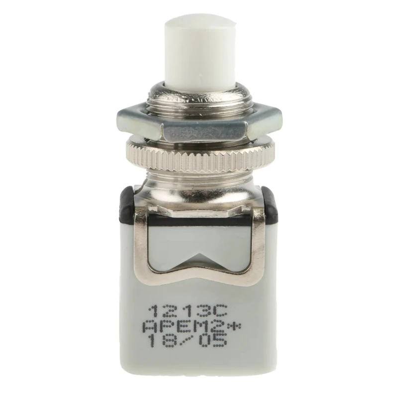 APEM 1200 Series White Momentary Panel Push Button Switch, 12.2 mm Cutout, SPST, 24 V dc 250 V ac 1213C WHITE