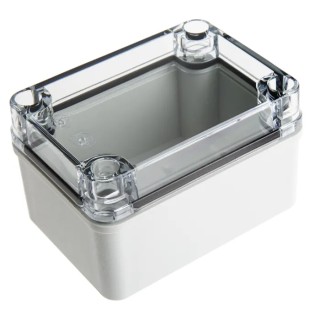 Fibox Piccolo Series Grey Transparent Lid Polycarbonate Enclosure IP67, IP66, IK08 65mm x 110mm x 80mm 