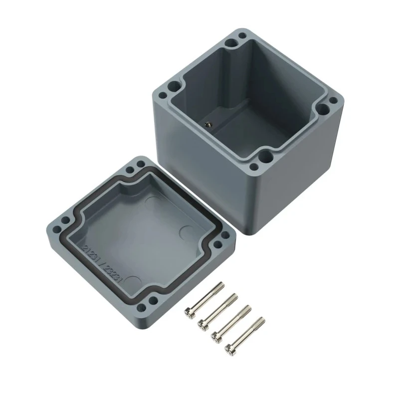 Rose Fibreglass Reinforced Thermoset Polyester Enclosure IP66 Grey Lid Graphite Body 80mm x 75mm x 80mm IP66 IK08 