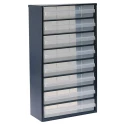 Raaco Steel Drawer Storage Unit 8 Drawers with Polypropylene Transparent Compartments Blue 552 mm x 306 mm x 150 mm 137416