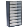 Raaco Steel Drawer Storage Unit 8 Drawers with Polypropylene Transparent Compartments Blue 552 mm x 306 mm x 150 mm 137416