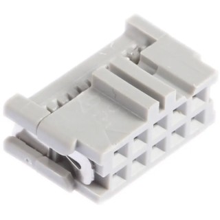 3M 10-Way IDC Connector Female for Cable 2 Row, 1A Current, 2.54mm Pitch, Shrouded, Right Angle 3473-6600