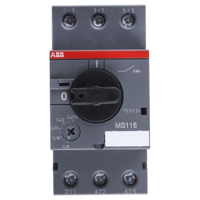 ABB 250mA 3 Pole Motor Protection Circuit Breaker, 690V, IP10/IP20, -25°C to 70°C MS116