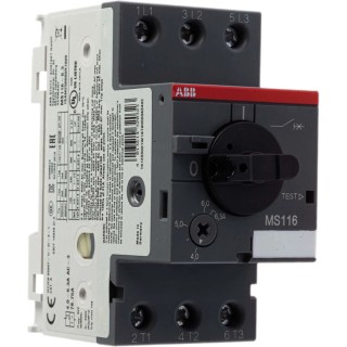 ABB Motor Protection Circuit Breaker MS116 6.3A, 600V, 3 Pole, IP20, -25°C to 70°C MS116