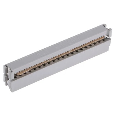 3M 40-Way Shrouded IDC Connector Female Cable Mount Right Angle 1kV AC, Gold over Nickel 3417-6000