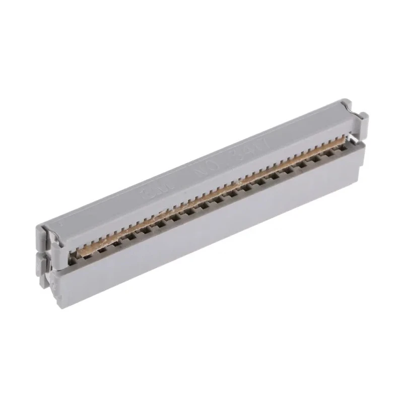 3M 40-Way Shrouded IDC Connector Female Cable Mount Right Angle 1kV AC, Gold over Nickel 3417-6000