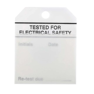 RS Pro Pre-Printed Tie Label Tested for Electrical Safety, 50 Per Pack, 70mm x 60mm 445-3672