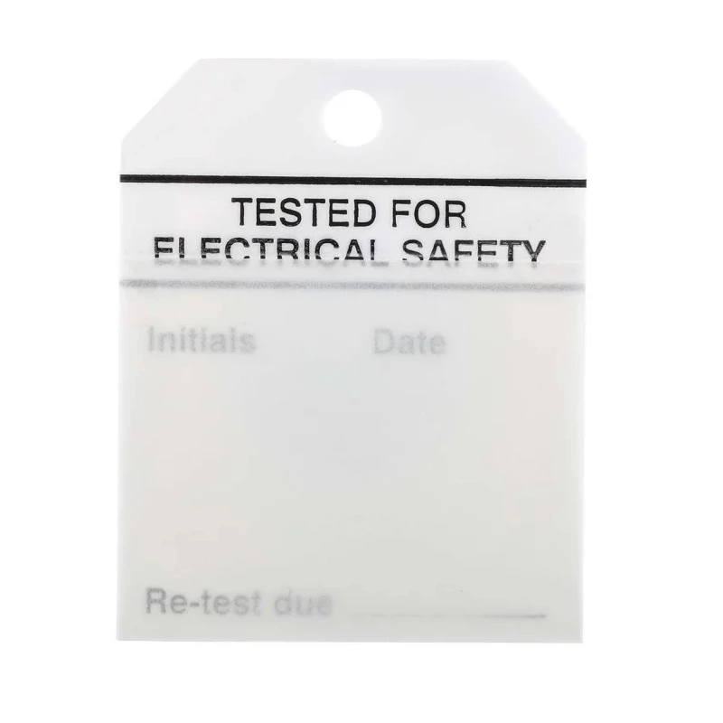 RS Pro Pre-Printed Tie Label Tested for Electrical Safety, 50 Per Pack, 70mm x 60mm 445-3672