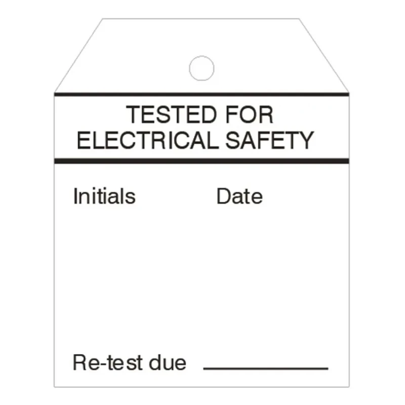 RS Pro Pre-Printed Tie Label Tested for Electrical Safety, 50 Per Pack, 70mm x 60mm 445-3672