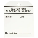 RS Pro Pre-Printed Tie Label Tested for Electrical Safety, 50 Per Pack, 70mm x 60mm 445-3672