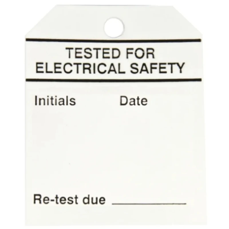 RS Pro Pre-Printed Tie Label Tested for Electrical Safety, 50 Per Pack, 70mm x 60mm 445-3672